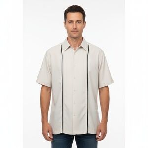 Havanera Light Beige Guayabera Cuban Style Button Down Casual Shirt Mens XL